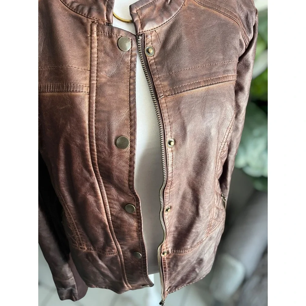 Maurices Size L Faux Leather Moto Jacket